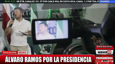 ÁLVARO RAMOS RECIBIDO CON GRAN APOYO POPULAR EN TURRIALBA / COSTA RICA